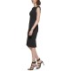  Womens Petite Lace-Inset Sheath Dress, Black/ 10P