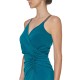  Women’s Ruched Gown Dress, Green, 8