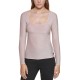  Womens Square-Neck Shimmer Top, Enchant/Silver, Small