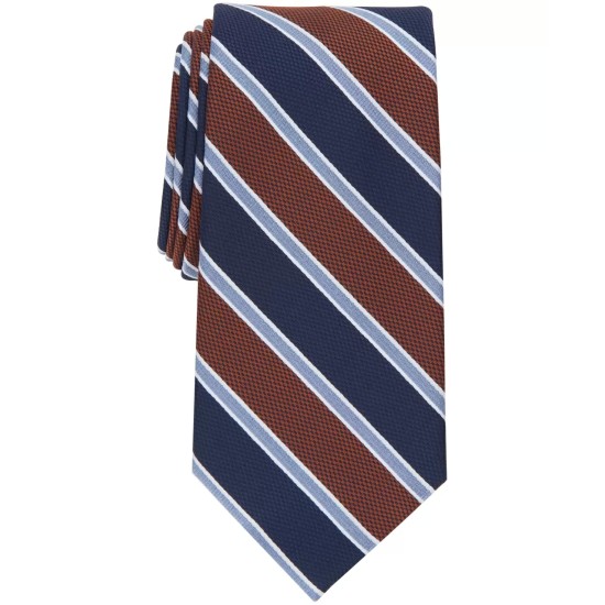  Men’s Classic Diagonal Striped Tie, Rustcopper