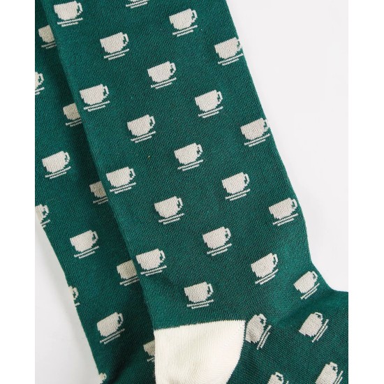  Mens Holiday Coffee Cup Socks, Green