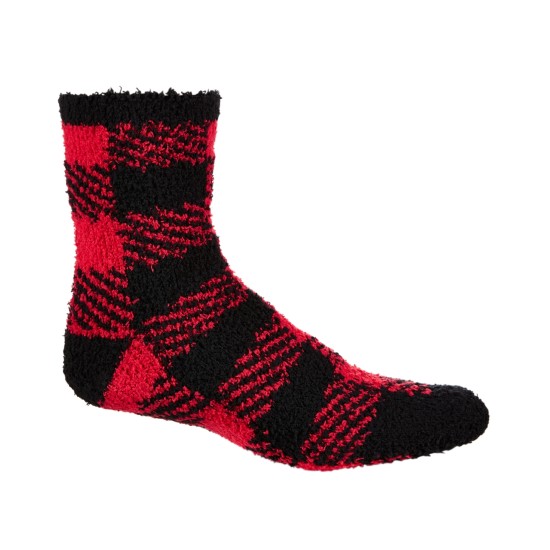  Mens Holiday Half Calf Socks, Red, OS