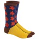  Men’s Holiday Maple Leaves Crew Socks, Yellow/Brown