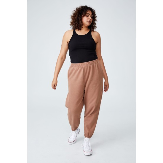  Women’s Trendy Plus High Rise Sweatpants, Brown/14W