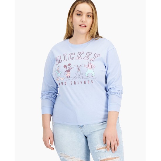 Trendy Plus Size Mickey Long-Sleeve Top, Plus Size