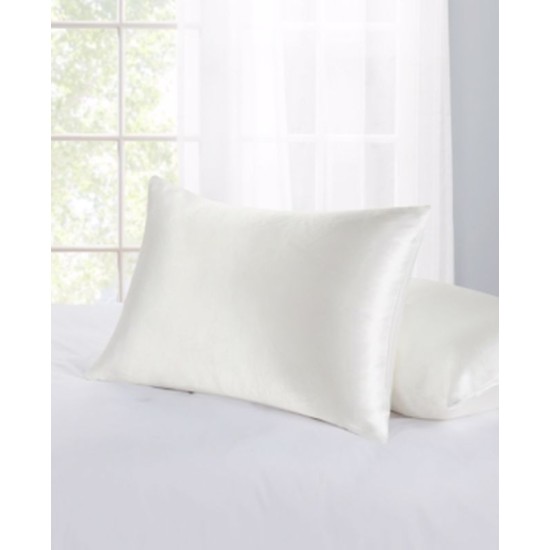  Standard/Queen 2-Pc. Satin Pillow Protector Set, White