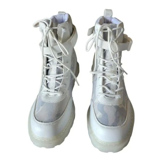 s Mens Camo Boots, White Camouflage 10.5