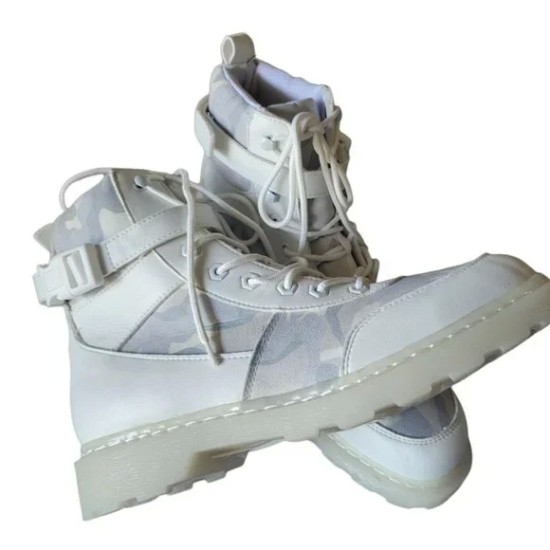 s Mens Camo Boots, White Camouflage 10.5