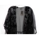  Women’s Floral Velvet Sheer Black Burnout Kimono NWT