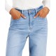  Womens Raw-Hem Wide-Leg Jeans, Light Blue/32