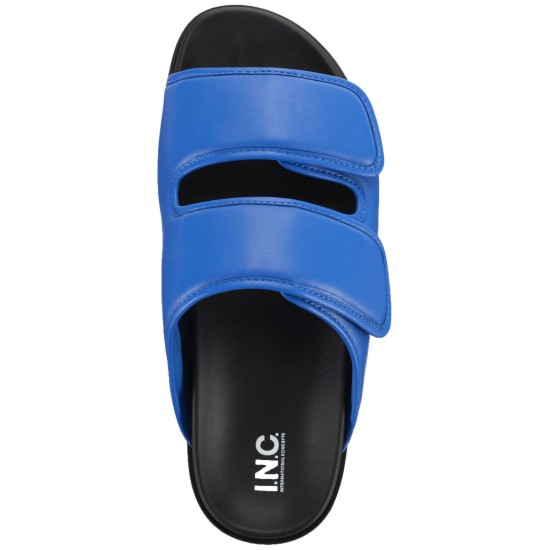International Concepts Men’s Levine Strap Sandal Slipper, Blue, 10