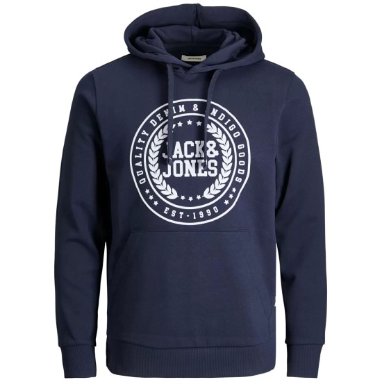 Jack & Jones Men’s Athletic Department Logo Hoodie, Navy, L