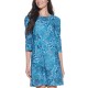  Womens Soft Corduroy Printed Dress, Blue/6