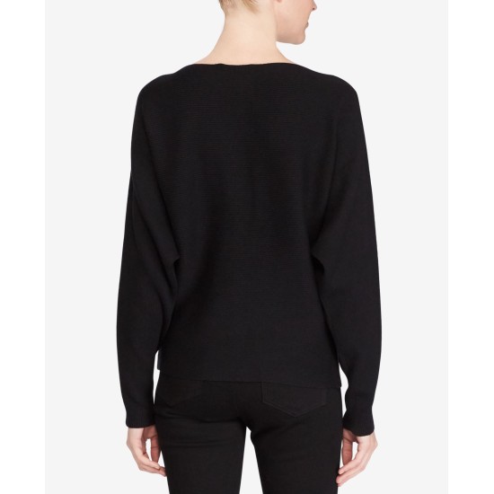 Lauren Ralph Lauren Dolman-sleeve Sweater Polo Black Large