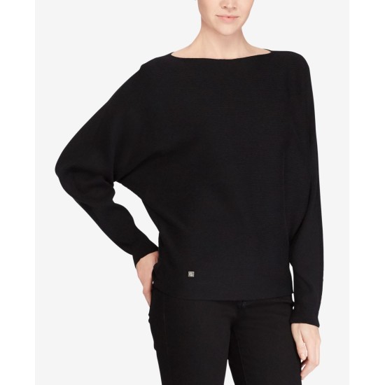 Lauren Ralph Lauren Dolman-sleeve Sweater Polo Black Large