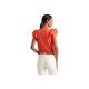  Ruffle-sleeve Slub Jersey T-Shirt, Hyannis Port Orange, X-Large