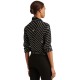 Lauren Ralph Lauren Wave-stripe Georgette Shirt Polo Black Large