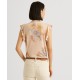 Lauren Ralph Lauren Women’s Floral Tie Neck Top (L, Blush/Sage Multi)