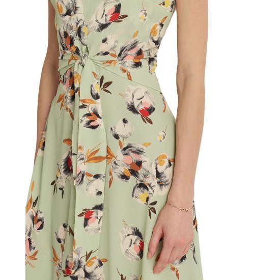 Lauren Ralph Lauren Women’s Floral Bubble Crepe Dress (12, Sage/Pink Multi)
