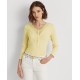  Women’s Lace-Trim Henley Top, Yellow, X-Large