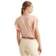 Lauren  Women’s Linen-Blend Jersey Flutter-Sleeve T-Shirt, Pink, Small