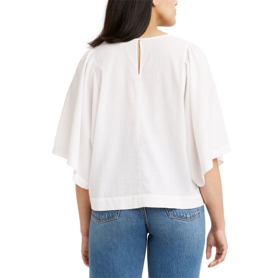 Levi’s Womens Lucy Dolman-Sleeve Top, Ivory/L