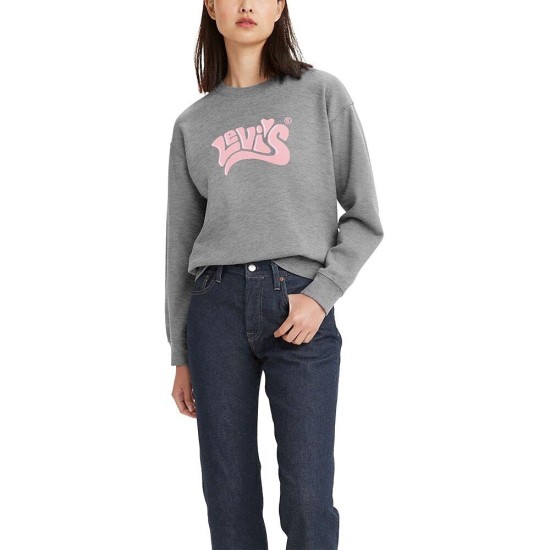 Levi’s Women’s Vintage Raglan Crewneck Sweatshirt, Gray, X-Large