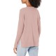  Womens V-Neck Cotton Blend Sweater, Lilac, XL