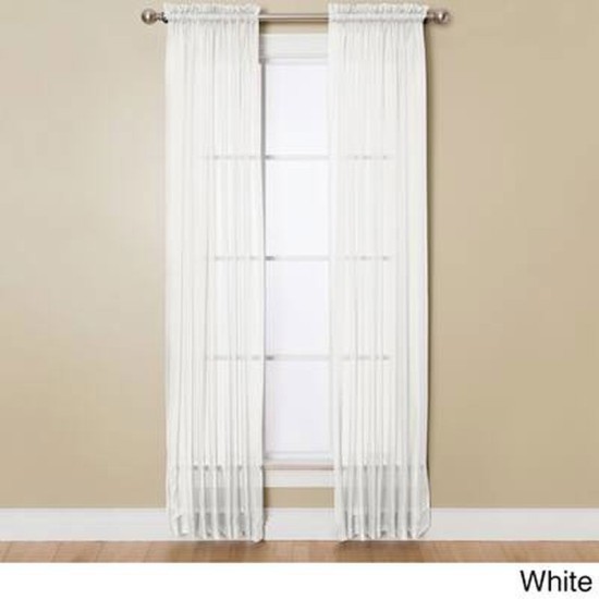  Sheer Angelica Voile 59″ x 84″ Curtain Panel, White