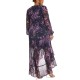  Womens Plus Size Printed High-Low Dress, Purple/18W