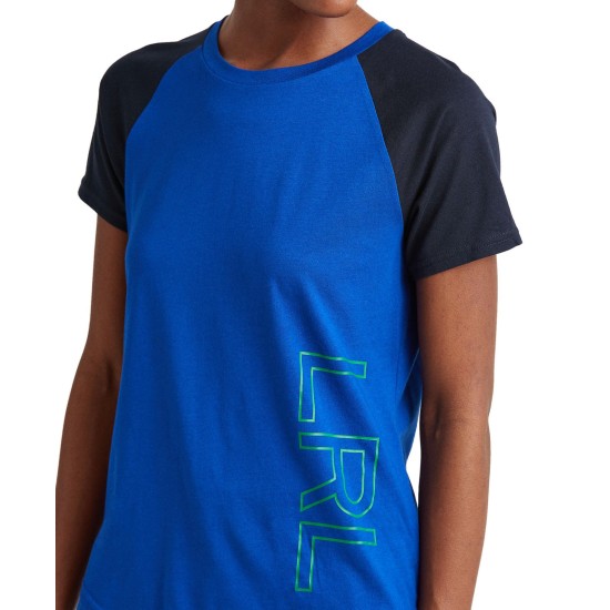  Womens Oversize Logo T-Shirt, Navy, S