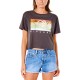  Juniors’ Sun Seeker Cotton Cropped Graphic T-Shirt, Black/L