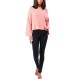  Womens Tropicana Bell Sleeve Cotton Sweater, Light Pink/S