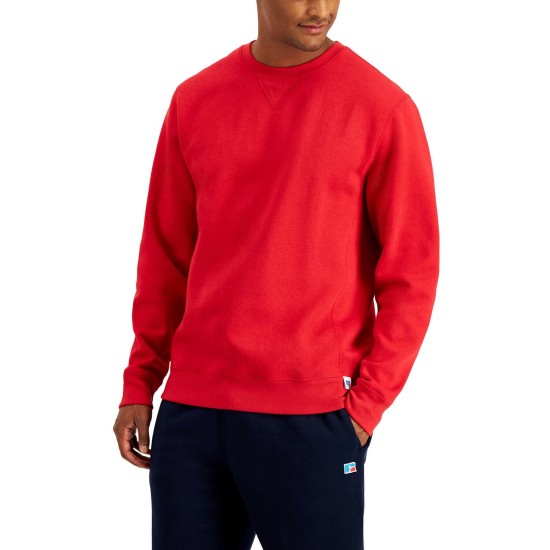  Mens Solid Fleece Sweatshirt, Red, Medium