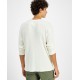  Men’s Thermal Knit Cotton Top, Off White, X-Large