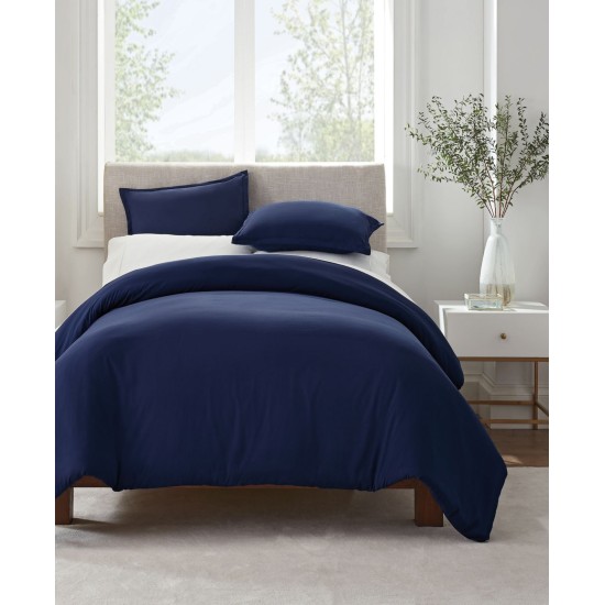  Simply Clean Antimicrobial King Duvet Set, 3 Piece, Navy, King