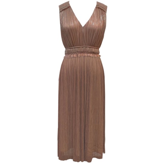  Womens Plus Size Smocked-Waist Midi Dress, Cedar Rose/18W