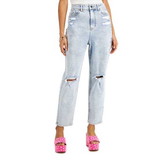  Juniors’ Ripped Jeans, Light Blue/1