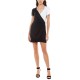  Womens Juniors’ Colorblocked Dress, Black/White-L