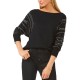  Studded Sleeve Sweater Rich Black Small