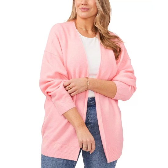  Womens Cozy Open-Front Cardigan Sweater, Pink, XL