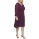  Womens Plus Size Fit & Flare Dress, Purple/22W