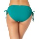  Ruched-Side Bikini Bottoms, Green, Large