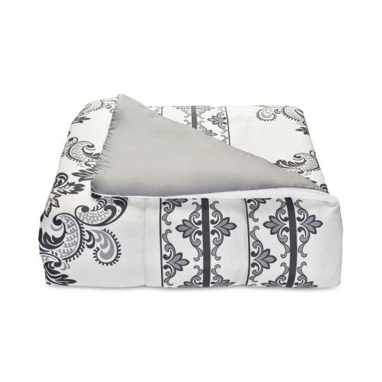 Barclay 3-Pc. Reversible Full/Queen Comforter Set Bedding, Black/White