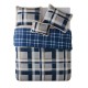  Curtis Plaid Reversible 3 Piece Comforter Sets, Navy, King