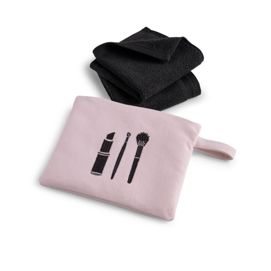  Make Up Brush Towel Gift Set, Pink, 2 Piece