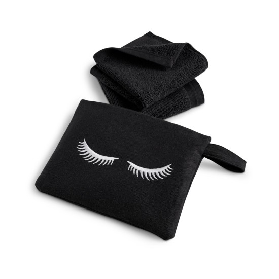  Make Up Lash Towel Gift Set, Black, 2 Piece