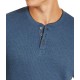  Men’s Thermal Henley Shirt (Blue 2XL)