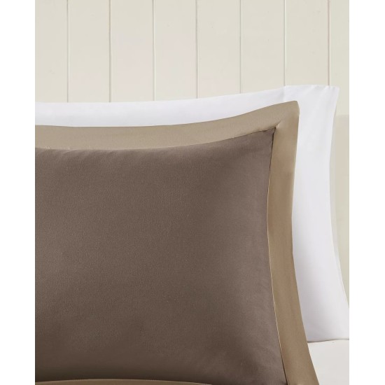 Comfort Classics Windsor Reversible Down Alternative 3M Scotchgard Comforter Set, Brown/Sand, Full/Queen