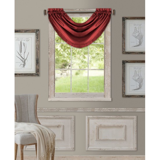  Versailles Room Darkening Window Valance, 52×36, Red